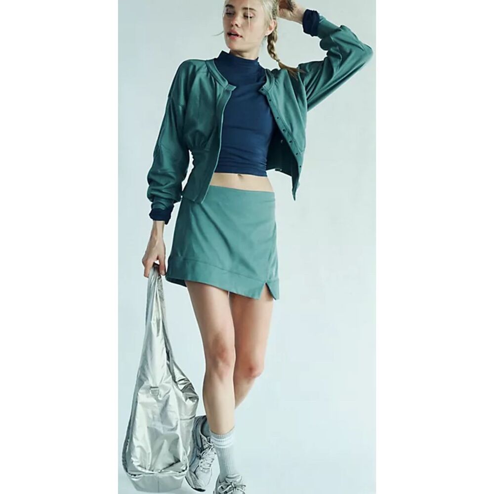Free People Teal Mini Skirt
